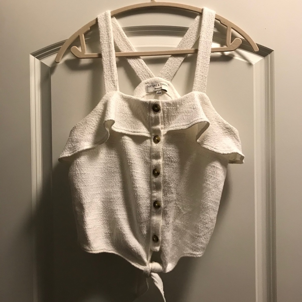 Madewell Texture & Thread Ruffle Tie-Front Tank - Picture 7 of 9